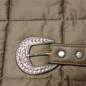 Blazin Roxx Women’s Belt Silver Buckle western pink rhinstones size 26